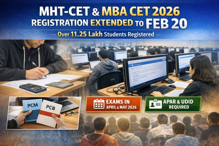 MHT-CET, MBA/MMS CET 2026 Registration Extended to Feb 20; Over 11.25 Lakh Students Apply