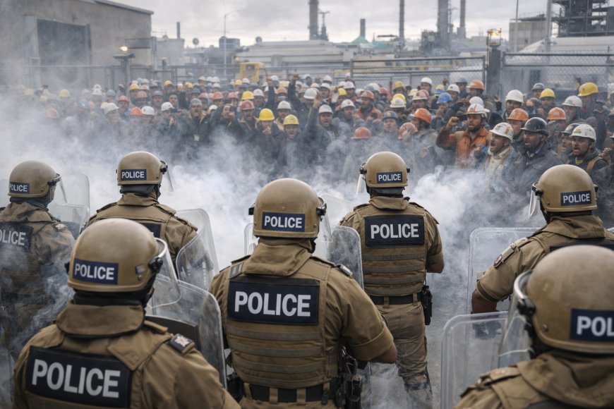 Over 2,000 L&T Workers Clash with Police at Hazira Plant in Violent Protest